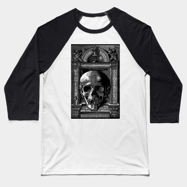 Skull Within an Ornamental Frame - Hans Wechtlin Baseball T-Shirt by themasters